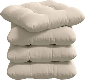 vidaXL Μαξιλάρια καθισμάτων 4 pcs Μπεζ 40 x 40 cm Ύφασμα Μικροΐνας