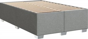vidaXL Κρεβάτι Boxspring με Στρώμα Ανοιχτό Γκρι 120x200 εκ. Υφασμάτινο