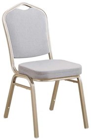 Καρέκλα Μεταλλική HILTON Champagne/Ύφασμα Γκρι 44x55x93cm