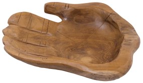 Μπωλ ξύλινο TEAK με μορφή χεριού 33x33x7cm - SA80210 - SA80210