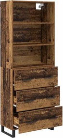vidaXL Highboard με συρτάρι 2 pcs Παλιό ξύλο Επεξεργασμένο ξύλο