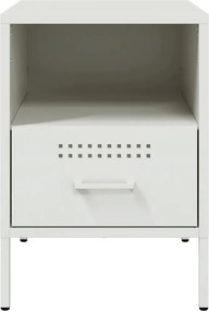 vidaXL Κομοδίνα 2 τεμ. Λευκές 36x39x50,5 εκ. Χάλυβα
