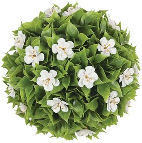 Τεχνητό Φυτό Θάμνος Με Λουλούδια 01-70028-7 Φ33cm Green-White Marhome Συνθετικό Υλικό