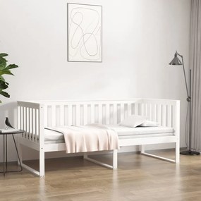 vidaXL Κρεβάτι ημέρας χωρίς στρώμα Λευκό 100x200 cm Στερεό ξύλο πεύκο