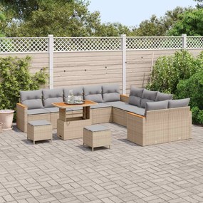 vidaXL Σετ Καναπέ Κήπου 13 pcs Μπεζ συνθετικό ρατάν