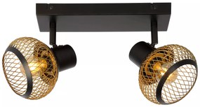 Φωτιστικό Οροφής Lucide 45900-02-02 LUCAS Χρυσό Χρώμα (Gold Coloured)|Μαύρο Ματ (Black Mat)