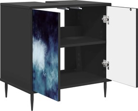 vidaXL Ντουλάπι Μπάνιου RAALTE Μαύρη Δρυς 60 x 40 x 61 εκ
