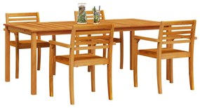 vidaXL Σέτ φαγητού για κήπο 7 pcs Καφέ Μασίφ ξύλο ακακίας