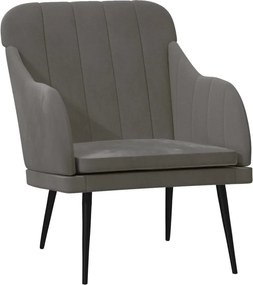 vidaXL Πολυθρόνα Σκούρο Γκρι 63x76x80 εκ. Βελούδινη