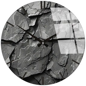 Ρολόι Τοίχου Γυάλινο 884ASF1102 Φ40cm Grey-Black Wallity Glass