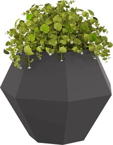 vidaXL Γλάστρα 2 pcs Μαύρο 75 x 75 x 60 εκ Ατσάλι