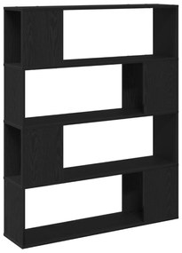 vidaXL Ράφι Βιβλίων Μαύρο Δρυς 100x24x124 εκ. Επεξεργασμένο Ξύλο