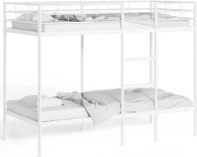 vidaXL Κουκέτα χωρίς στρώμα Λευκό 100x190 cm Ατσάλι