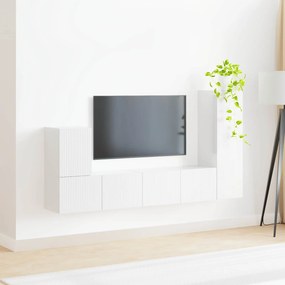vidaXL Σετ επίπλου τηλεόρασης 3 pcs Υψηλής γυαλάδας λευκό