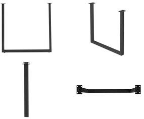 Lizard Βάση Τραπεζιού Set 2 Τεμαχίων 79X6 H.73Cm Μέταλλο Μαύρο . Διάσταση: 79x6 H.73cm
