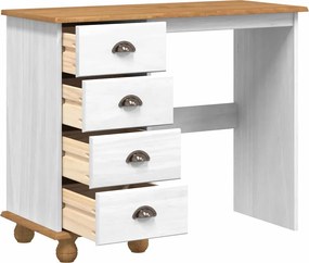 vidaXL Γραφείο γραφής με συρτάρι ASKIM Λευκό 95 x 40 x 75 εκ.
