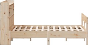 vidaXL Κρεβάτι Βιβλιοθήκη Χωρίς Στρώμα 140x200 εκ Μασίφ Ξύλο Πεύκο