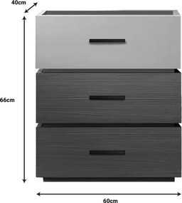 Κομοδίνο Sonlen pakoworld mdf σε καρυδί-μπεζ απόχρωση 60x40x66εκ