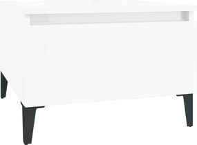 vidaXL Τραπέζι Βοηθητικό Γυαλιστ.Λευκό 50x46x35 εκ. Επεξεργασμένο Ξύλο