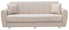 ELVA LIGHT BROWN ΥΦΑΣΜΑ 3ΘΕΣΙΟΣ ΚΑΝΑΠΕΣ/ΚΡΕΒΑΤΙ ΜΕ ΑΠΟΘ.ΧΩΡΟ