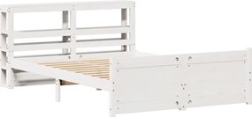 vidaXL Σκελετός Κρεβατιού με Κεφαλάρι Χωρίς Στρώμα Λευκό 140x190 εκ.