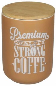 Βάζο Αποθήκευσης Καφέ Premium Coffee 53843 650ml Brown Brandani Πορσελάνη,Bamboo