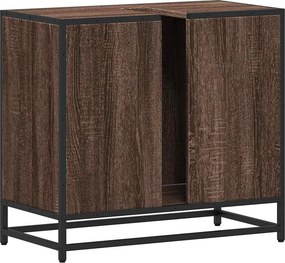 vidaXL ντουλάπι νιπτήρα μπάνιου καφέ δρυς 65x33x60 cm