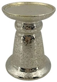 Κηροπήγιο Ρίγα 24-15-50082 11x11x15cm Light Gold Marhome Κεραμικό