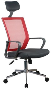 Καρέκλα Γραφείου ArteLibre ΦΟΙΒΗ Κόκκινο/Μαύρο Mesh 58x59x116-124.5cm