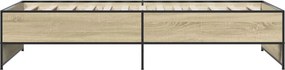 vidaXL Πλαίσιο Κρεβατιού Sonoma Δρυς 100x200 εκ. Επεξ. Ξύλο &amp; Μέταλλο