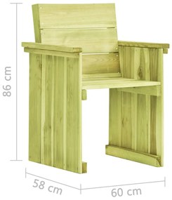 Καρέκλα Κήπου από Εμποτισμένο Ξύλο Πεύκου - Καφέ