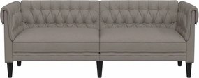 vidaXL Καναπές Τριθέσιος Chesterfield Taupe Υφασμάτινος