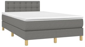 ΚΡΕΒΑΤΙ BOXSPRING ΜΕ ΣΤΡΩΜΑ ΣΚΟΥΡΟ ΓΚΡΙ 120X200 ΕΚ. ΥΦΑΣΜΑΤΙΝΟ 3140922