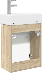 vidaXL Μονάδα μπάνιου με βρύση Sonoma Δρυς 45,5 x 22,5 x 84 εκ