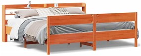 vidaXL Σκελετός Κρεβ. Χωρίς Στρώμα Καφέ Κεριού 200x200 εκ Μασίφ Πεύκο