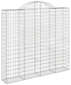 vidaXL Συρματοκιβώτια Τοξωτά 5 τεμ. 200x50x180/200 εκ. Γαλβαν. Ατσάλι