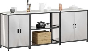 vidaXL Σετ Αποθήκευσης Κουζίνας HATTEM 3 pcs Ασημί Ανοξείδωτο Ατσάλι