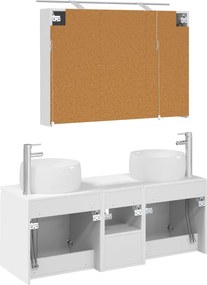 vidaXL Σετ Ντουλαπιών Μπάνιου 4 pcs Λευκό Επεξεργασμένο Ξύλο