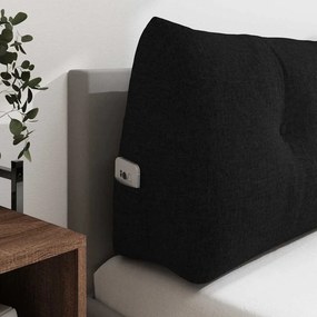 vidaXL Μαξιλάρι Πλάτης Μαύρο 200 x 24 x 50 εκ ύφασμα