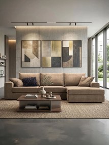 Γωνιακός καναπές Mission-Προσαρμόσιμη-250φ 165β εκ.-Sand