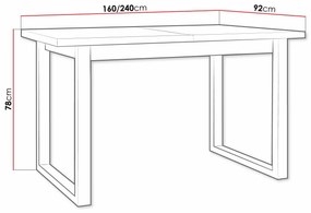 Τραπέζι Victorville 327, Sonoma οξιά, Μαύρο, 78x92x160cm, 38 kg, Επιμήκυνση, Πλαστικοποιημένη μοριοσανίδα, Μέταλλο | Epipla1.gr