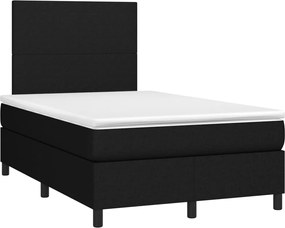vidaXL Κρεβάτι Boxspring με Στρώμα Μαύρο 120x190 εκ. Υφασμάτινο