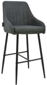 Intrahome Σκαμπό bar Patrin Intrahome ανθρακί pu-πόδι μέταλλο σε μαύρη απόχρωση | SKU: INTRAPA-130111399