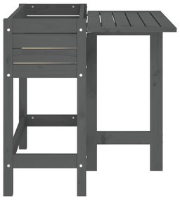 vidaXL Ζαρντινιέρα Κήπου με Πτυσσόμενο Τραπέζι Γκρι Μασίφ Ξύλο Πεύκου