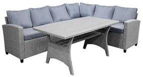 Lounge Flashy set of 3 pieces fabric charcoal-rattan charcoal 236x68x74 εκ.