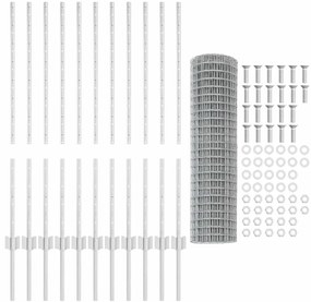 vidaXL Φράχτης με Στήλες. Ασημί 1 x 25 m Ατσάλι