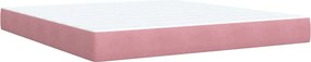 vidaXL Κρεβάτι Boxspring με Στρώμα Ροζ 180x200 εκ. Βελούδινο