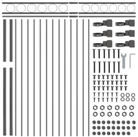 vidaXL Στοιχείο Φράχτη Γκρι 170 x 200 εκ. Ατσάλι