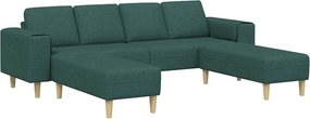 vidaXL Καναπές σαλονιού 3 pcs Σκούρο Πράσινο Πολυεστέρας