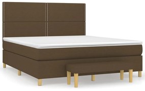 Κρεβάτι Boxspring με Στρώμα Σκούρο Καφέ 160x200 εκ Υφασμάτινο - Καφέ